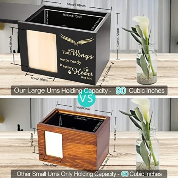 Wooden Pet Memorial Photo Urn