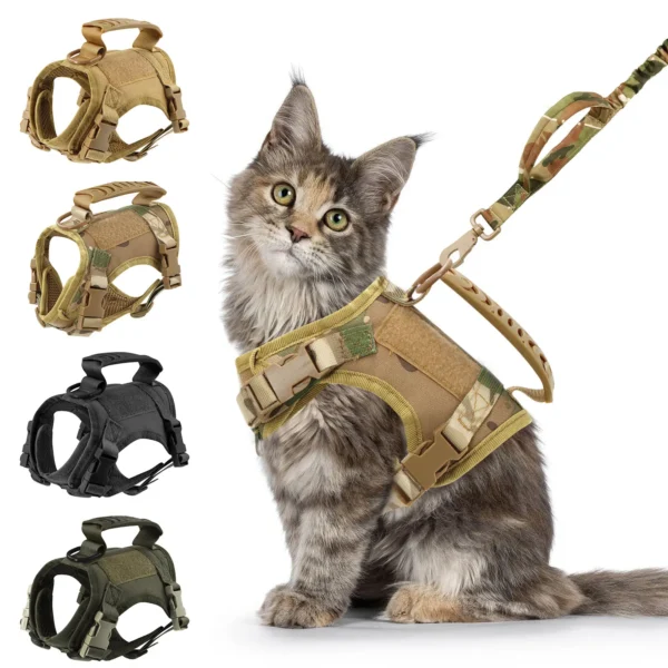 Adjustable Tactical Pet Harness Set